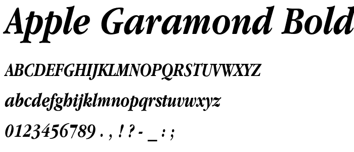 Apple Garamond Bold Italic police